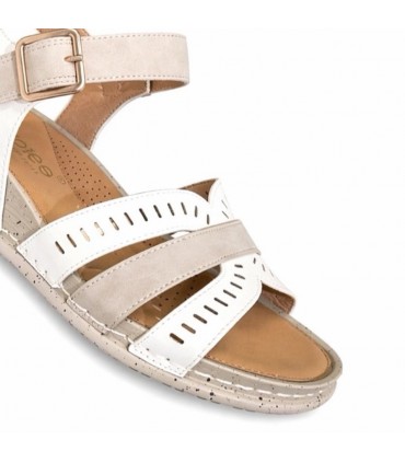SANDALIA AMARPIES CUÑA ABZ30213 COMBI BEIGE
