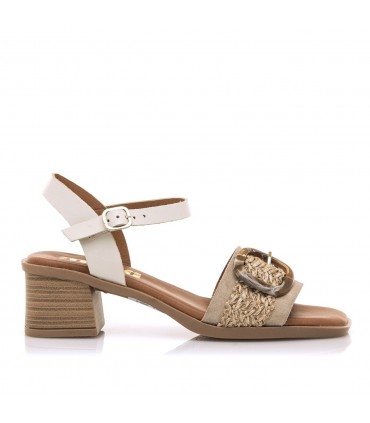 SANDALIA PIEL MUSTANG TACON 55962 TRIGO NATURAL