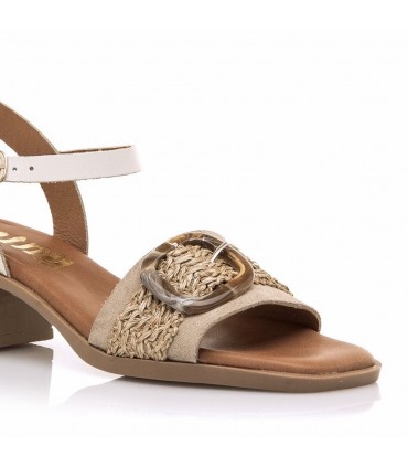 SANDALIA PIEL MUSTANG TACON 55962 TRIGO NATURAL