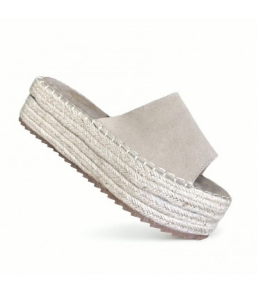SANDALIA PLATAFORMA PIEL ETIKA 10056 BEIG