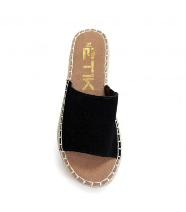 SANDALIA PLATAFORMA PIEL ETIKA 10056 NEGRO