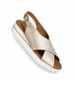 SANDALIA COMODA MUJER PIEL CRUZADA COCO 315 ORO