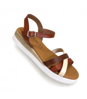 SANDALIA COMODA MUJER PIEL 300 NUEZ