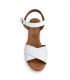 SANDALIA CUÑA PIEL COMODA MUJER  314 BLANCO PLATA