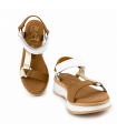 SANDALIA CUÑA OH MY SANDALS PIEL 5940 DOYA BLANCO