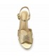 SANDALIA TACON ANCHO TIRAS CRUZADAS M2702 ORO