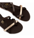 SANDALIA OH MY SANDALS PLANA PIEL 5807 MARRON COMBI