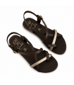 SANDALIA OH MY SANDALS PLANA PIEL 5807 MARRON COMBI