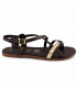 SANDALIA OH MY SANDALS PLANA PIEL 5807 MARRON COMBI