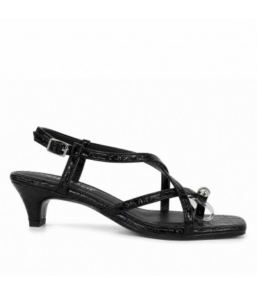 SANDALIA TACON ANILLO DEDO 1094 NEGRO