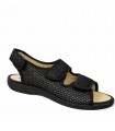 SANDALIA SEÑORA COMODA VELCROS NEGRO