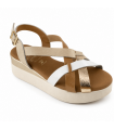 SANDALIA CUÑA OH MY SANDALS PIEL 5960 DUNA HIELO COMBI