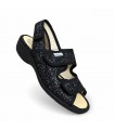 SANDALIA COMODA MUJER VELCROS 5128G NEGRO