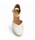 SANDALIA CUÑA PIEL COMODA MUJER 6CM 48W-5 HIELO