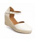 SANDALIA CUÑA PIEL COMODA MUJER 6CM 48W-5 HIELO