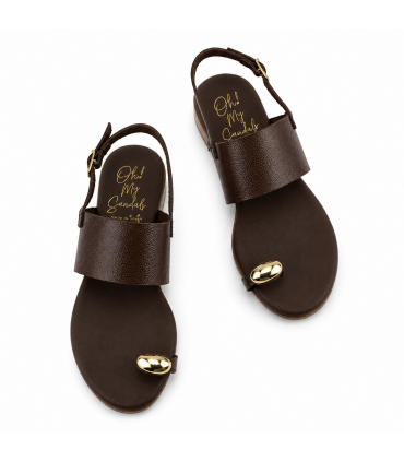 SANDALIA PLACA DEDO OH MY SANDALS 5862 DUNA MARRON