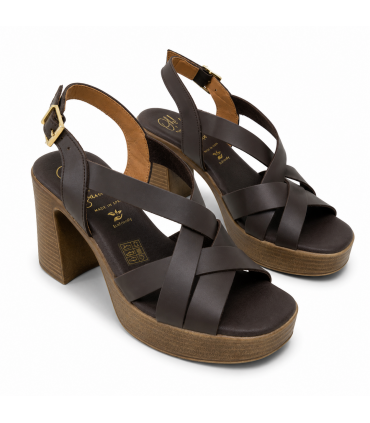 SANDALIA PIEL TACON OH MY SANDALS 5938 MARRON