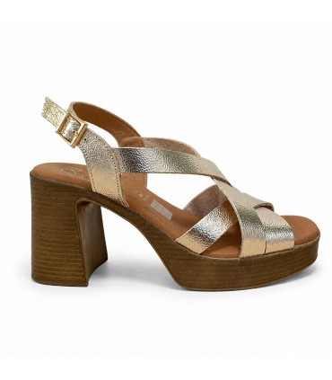 SANDALIA PIEL TACON OH MY SANDALS 5938 DUNA CHAMPAN