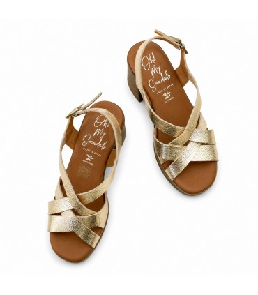 SANDALIA PIEL TACON OH MY SANDALS 5938 DUNA CHAMPAN