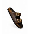 CHANCLA DOS HEBILLAS ETIKA TACHUELAS 10096 CHOCOLATE