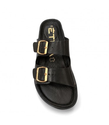 CHANCLA DOS HEBILLAS ETIKA TACHUELAS 10096 NEGRO