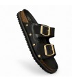CHANCLA DOS HEBILLAS ETIKA TACHUELAS 10096 NEGRO