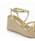 SANDALIA CUÑA MUJER ORO ESPARTO Q8332