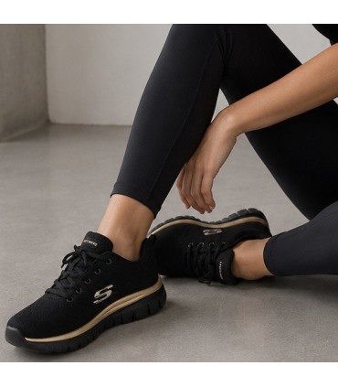 ZAPATILLA SKECHERS GET CONNECTD 12615 BLACK GOLD