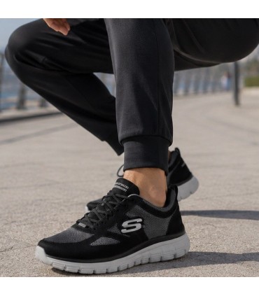 ZAPATILLA SKECHERS MEMORY FOAM 52635  BLACK GRAY