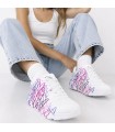 ZAPATILLA SKECHERS CORAZONES CORDONES 314098L METALLIC JOY WHITE PURPLE