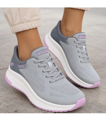 ZAPATILLA SKECHERS SLIP-INS CORDON ELASTICO 117624 GRIS MULTI