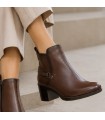 BOTIN PIEL TACON FLUCHOS NYDIA F1798 SUGAR CASTAÑO