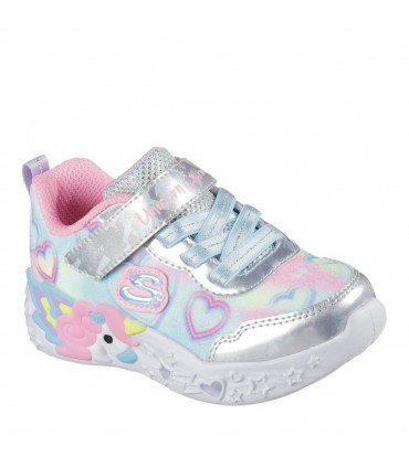ZAPATILLA SKECHERS LUCES 303064NC LIL HEART SPARKLES SILVER MULTI