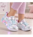 ZAPATILLA SKECHERS LUCES 303064NC LIL HEART SPARKLES SILVER MULTI