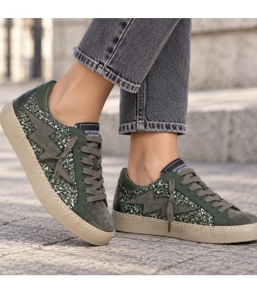 ZAPATILLA GLITTER RAYO M6500 VERDE