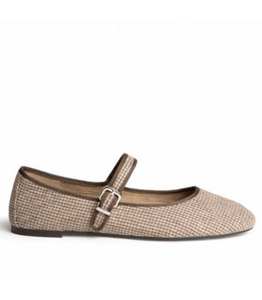 ZAPATO PLANO M6571 CAMEL CUADROS