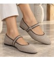 ZAPATO PLANO M6571 CAMEL CUADROS