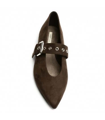 ZAPATO PLANO HEBILLA M6550 CAFE