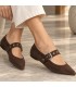ZAPATO PLANO HEBILLA M6550 CAFE
