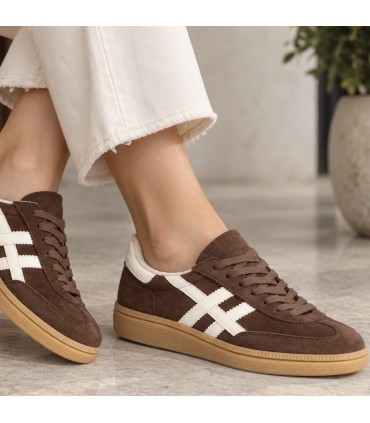 ZAPATILLA RAYAS CORINA M6520 CAFE