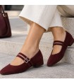 ZAPATO MARY JANE DOS HEBILLAS M6600 BURDEOS
