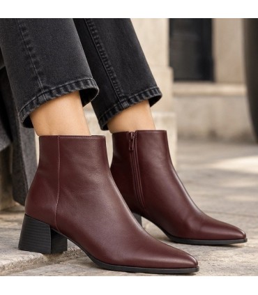 BOTIN POLIPIEL TACON BAJO M6850 BURDEOS