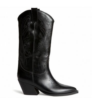 BOTA CAMPERA BORDADA M6761 NEGRO