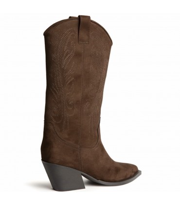 BOTA CAMPERA BORDADA M6761 CAFE