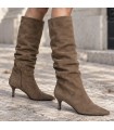 BOTA TACON FINO EFECTO ARRUGADO M6881 CAMEL