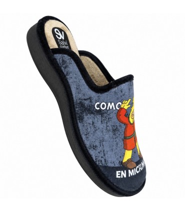 ZAPATILLA CASA SALVI 09T-462 HOMER SUAPEL NEGRO