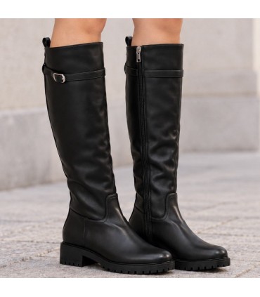 BOTA ALTA PLANA MUSTANG 56254 NEGRO