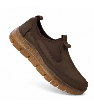 ZAPATO PIEL VELCRO 48 HORAS 621401/10 NOBUCK MARRON