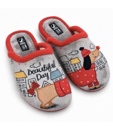 ZAPATILLA CASA PERRO 30-505 NIEBLA