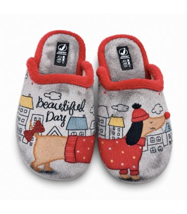 ZAPATILLA CASA PERRO 30-505 NIEBLA